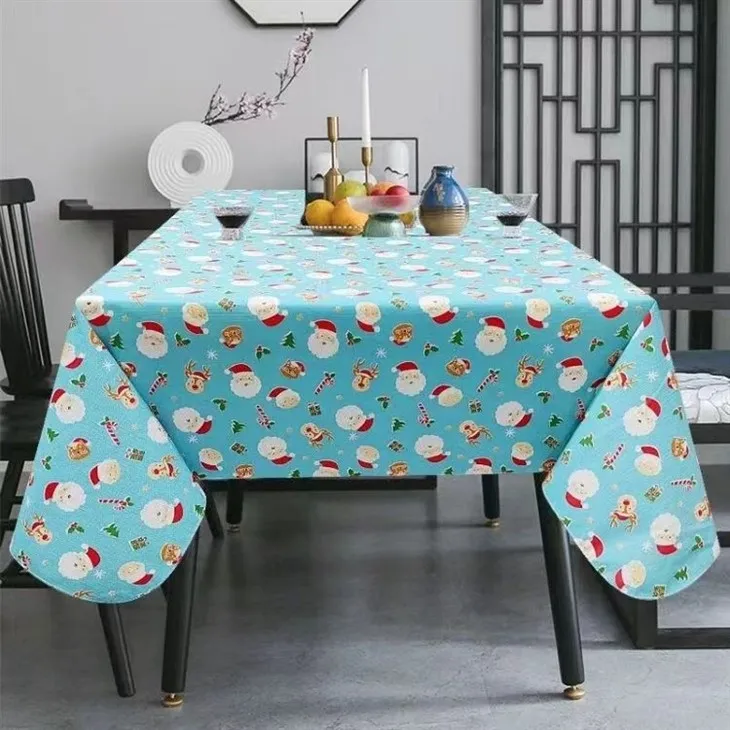 Upgraded Waterproof Polyester Linen Printed Tablecloth