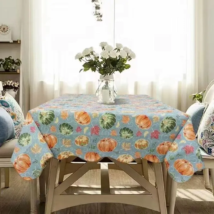 Upgraded Waterproof Polyester Linen Printed Tablecloth